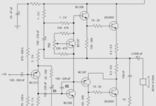 Sơ đồ mạch khuếch đại transistor 2N3055 12 volt